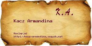 Kacz Armandina névjegykártya